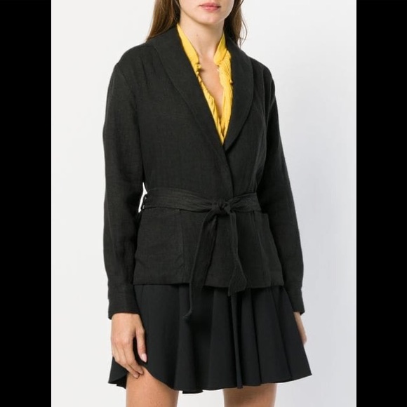 FRAME Black linen blazer with front pockets, small - Picture 2 of 10